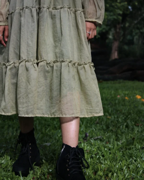 sage green kota midi dress for women