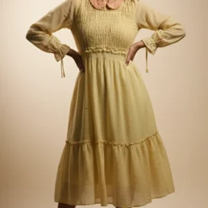 yellow kota midi dress or sheer luxury maxi dress