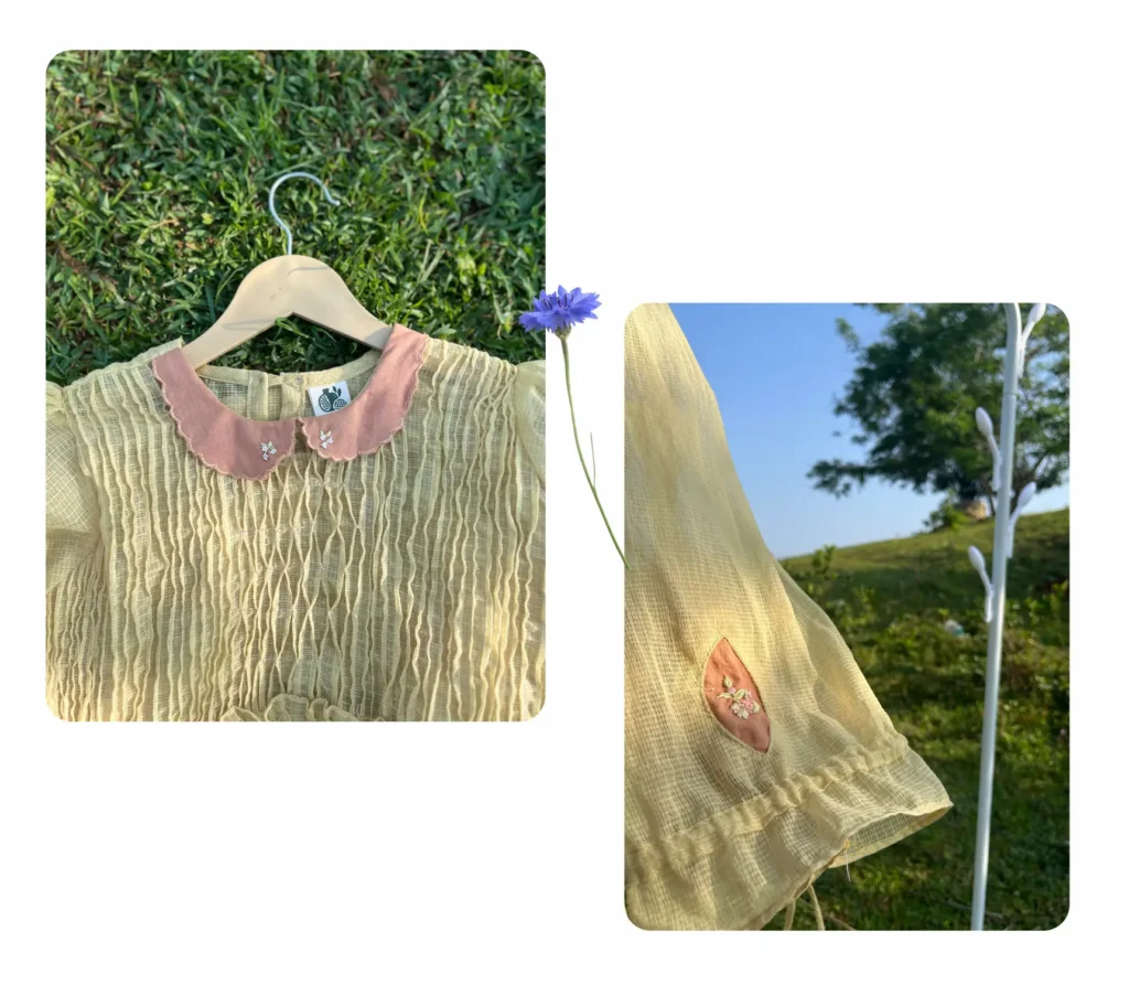 yellow kota midi dress for slow living