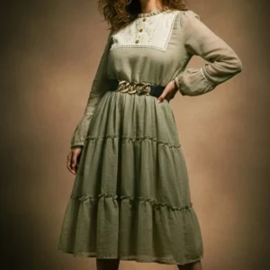 sage green kota midi dress