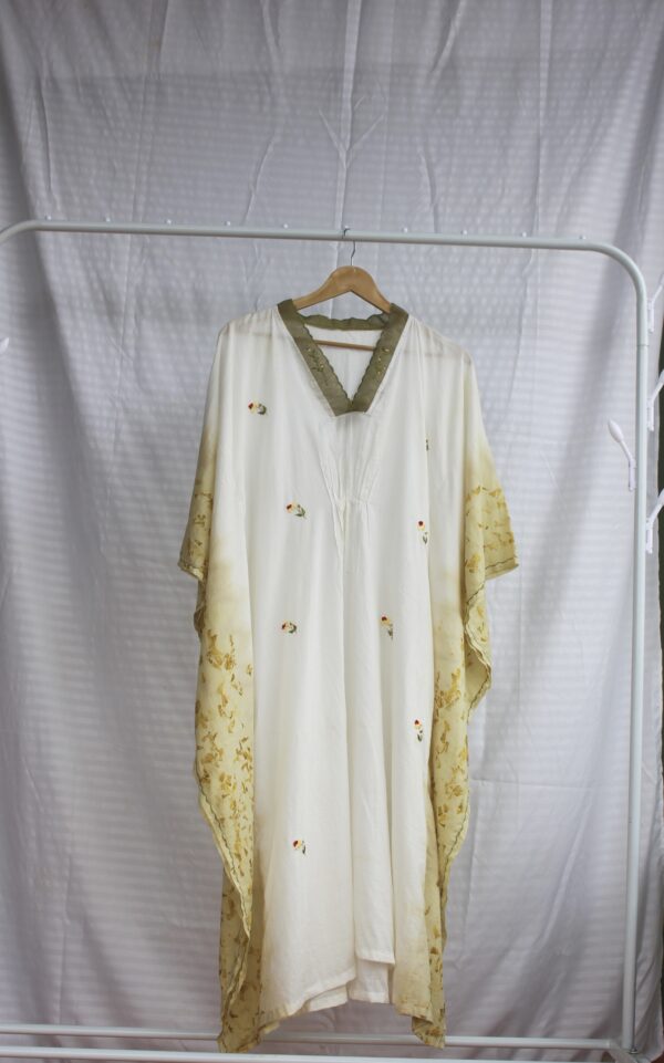 eco printed kaftan