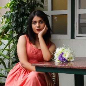 midi dress red pintucks