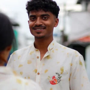 onion peel eco printed unisex shirt hand embriodered