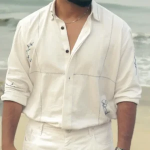 khadi linen cotton white shirt