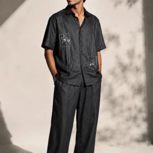 NATURALLY DYED KHADI BLACK SHIRT