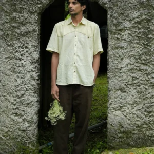 beige linen shirt