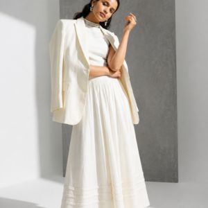 linen gathered skirt